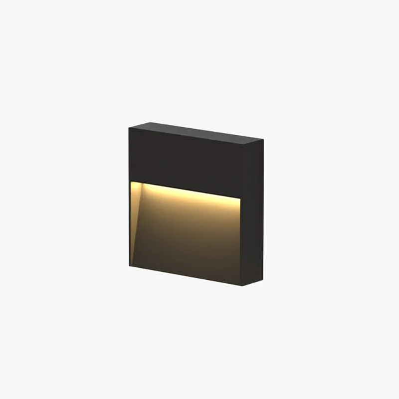 Ray Éclairage d'Escalier Extérieur Rectangulaire Moderne, Métal\\/Acrylique, Noir, Jardin