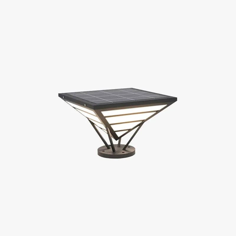 Ray Lampe de Poteau Triangle Moderne, Métal, Noir\\/Blanc, Jardin
