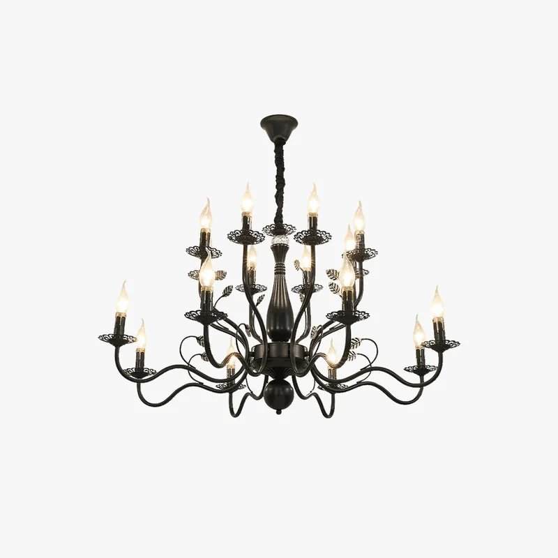 Kristy Vintage LED Lustre Noir\\/Doré Métal\\/Cristal Salon Chambre à coucher