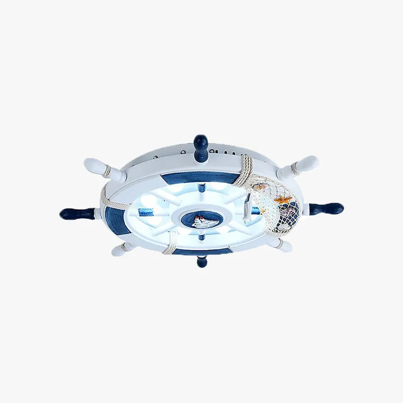 Arisha Moderne LED Plafonnier Blanc\\/Bleu Métal Salon Chambre à coucher