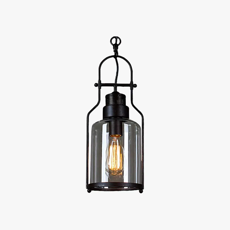 Epoch LED Suspension Noir Rouille Verre Métal Chambre à coucher