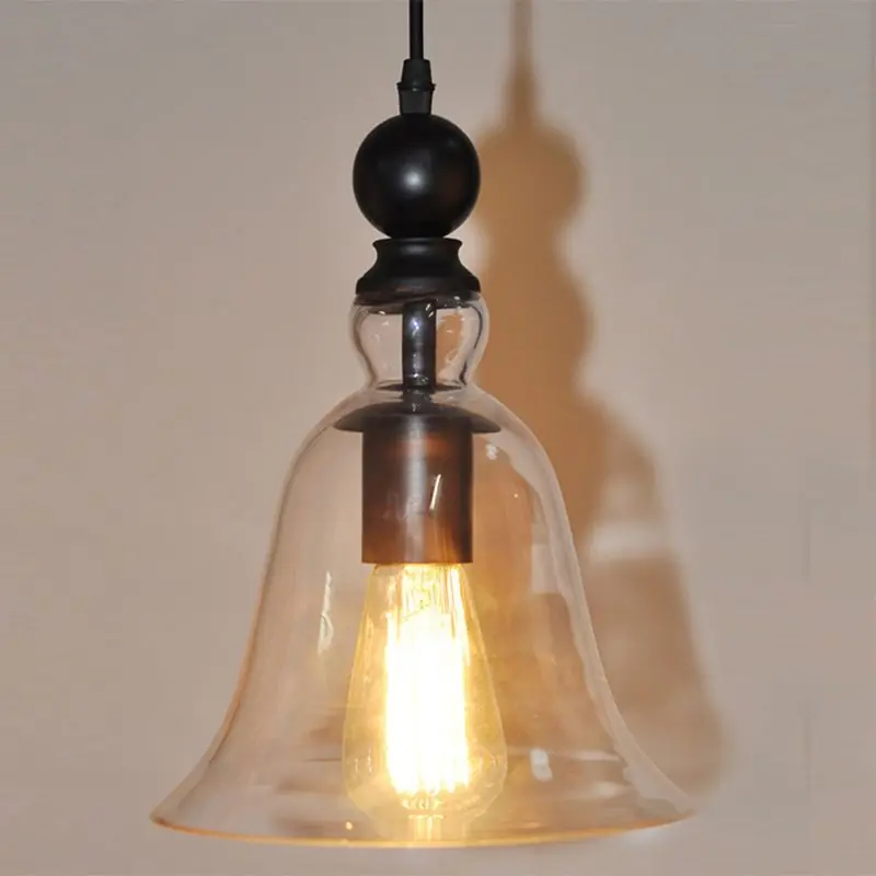 Arisha Industrielle Vintage LED Suspension Clair Métal\\/Verre Salle à manger