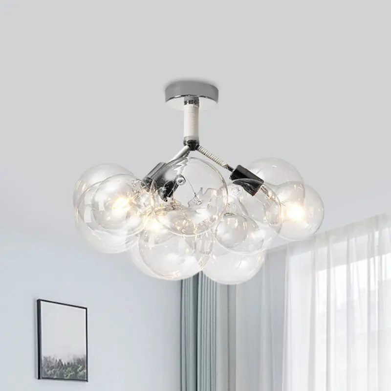 Valentina Moderne LED Plafonnier Doré\\/Chromé Verre Salle à manger