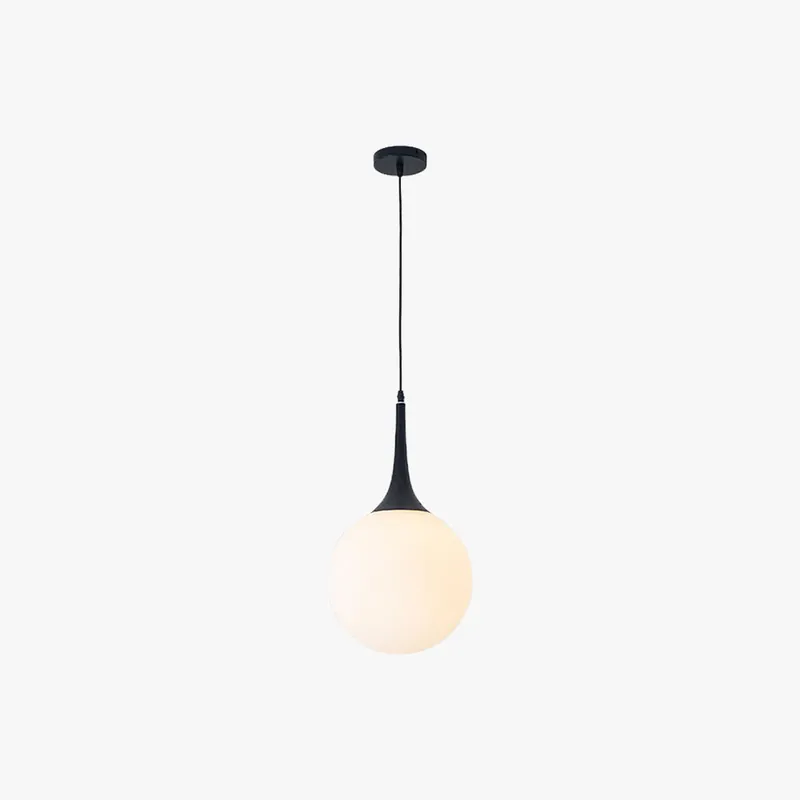 Valentina Simple LED Suspension Blanc\\/Noir Verre Chambre à coucher Salon