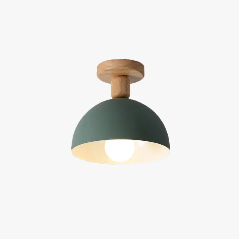 Muto Dôme Moderne LED Plafonnier Blanc\\/Gris Bois\\/Métal Salle d'étude
