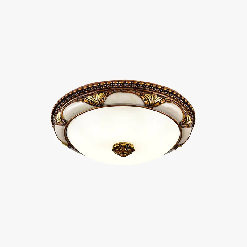 Silva Ronde Retro LED Plafonnier Brass Résine\\/Verre Chambre à coucher