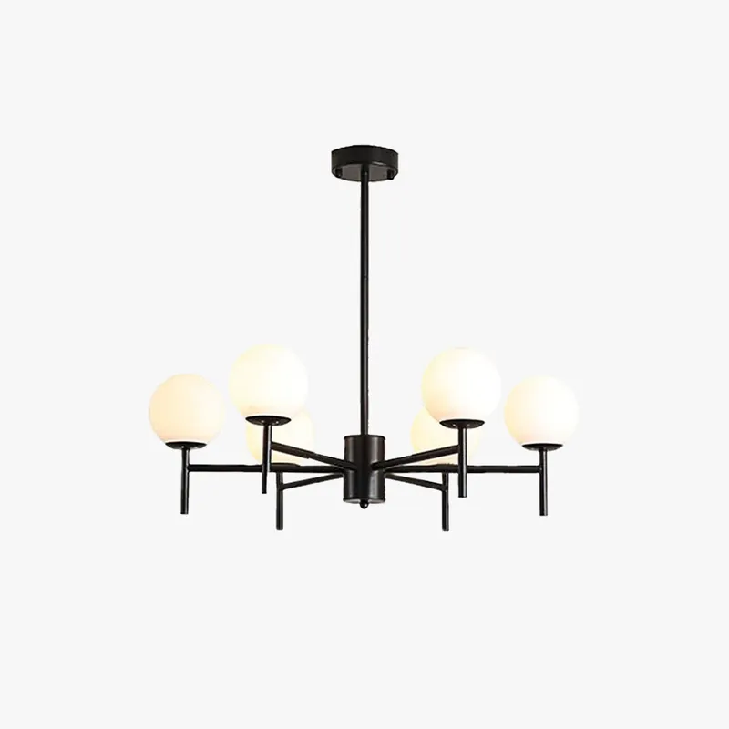 Valentina Bulle Moderne LED Lustre Noir\\/Doré Métal\\/Verre Chambre à Coucher