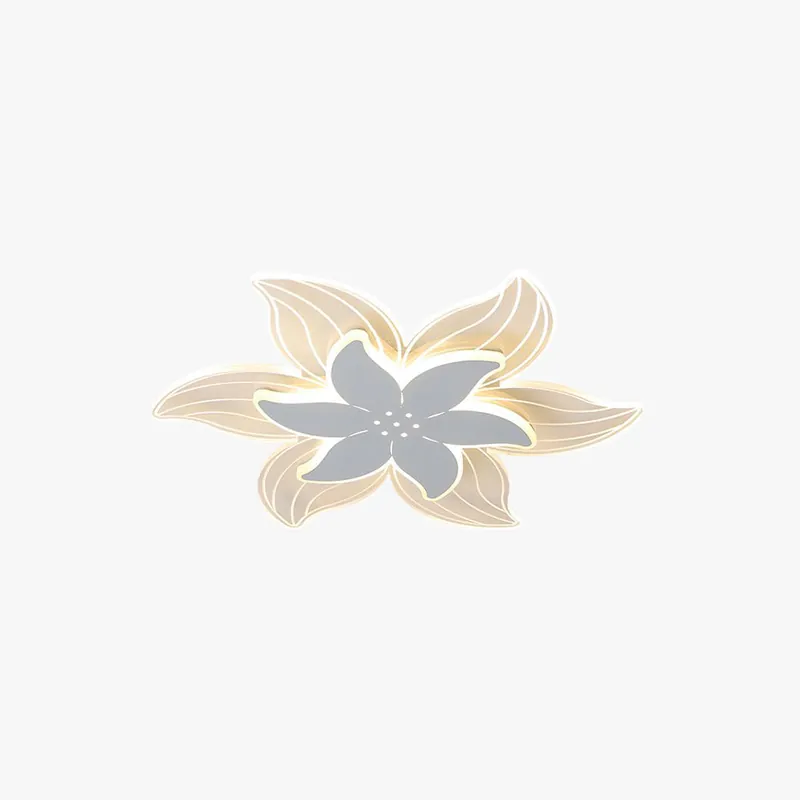 Arisha Fleur Moderne LED Plafonnier Blanc Métal Acrylique Salon