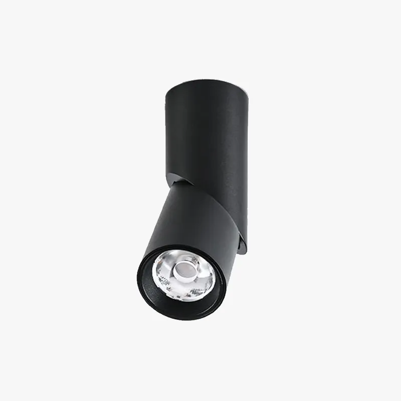 Arisha Cylindre Simple LED Plafonnier Blanc Noir Métal Salon