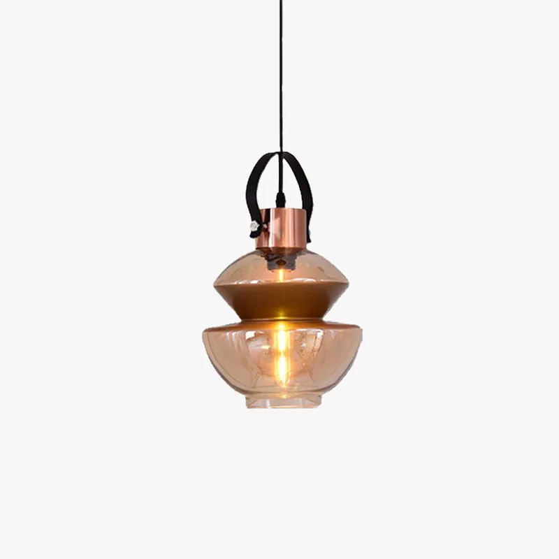 Silva Moderne LED Suspension Ambre Métal Verre Salon Salle à manger