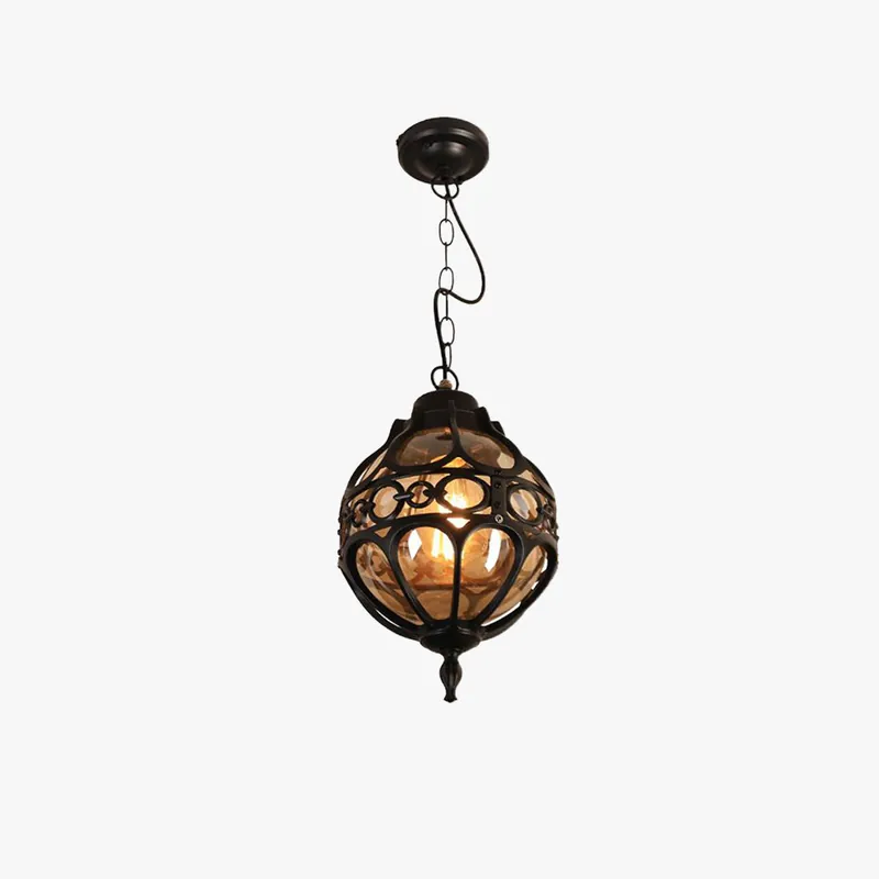 Silva Sphère Vintage LED Suspension Noir Bronze Métal Verre Salon Chambre à coucher