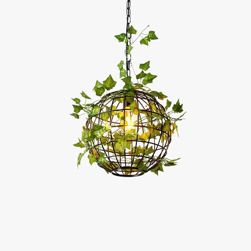 Ritta Globe Art Deco LED Suspension Vert Métal Salle à Manger