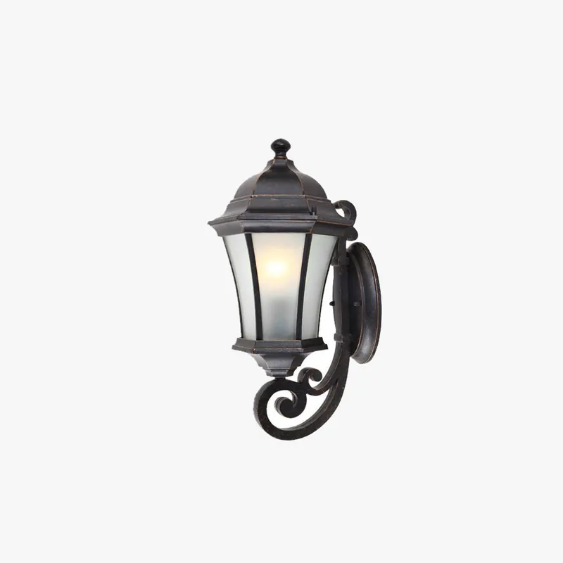Silva Vintage LED Applique Noir Métal Verre Extérieur Jardin Balcon