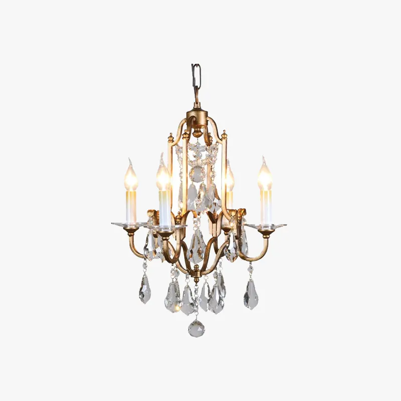 Silva Vintage LED Suspension Laiton Métal Cristal Salon Chambre à coucher