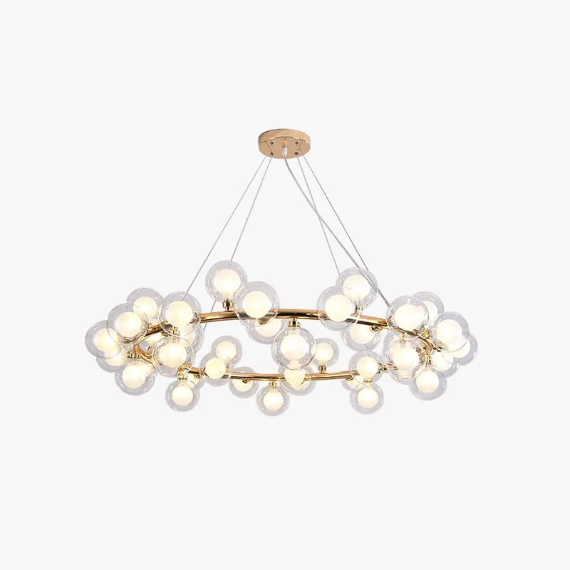 Valentina Luminaires Suspensions Design LED Art Deco Métal Verre Or Chambre à Coucher\\/Salon