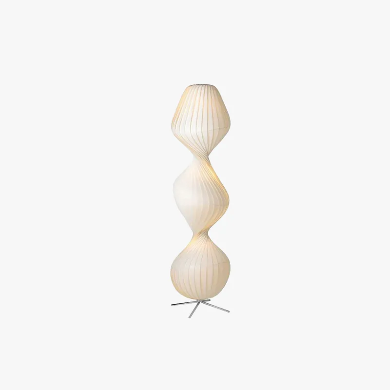 Ritta Lampadaire Plissé Moderne, Métal\\/Tissu, Blanc, Chambre