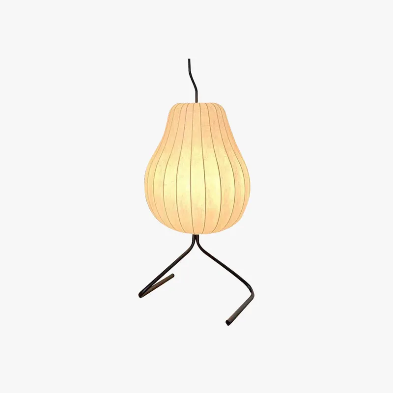 Ritta Lampadaire Poire Art Deco, Métal\\/Tissu, Beige, Salon