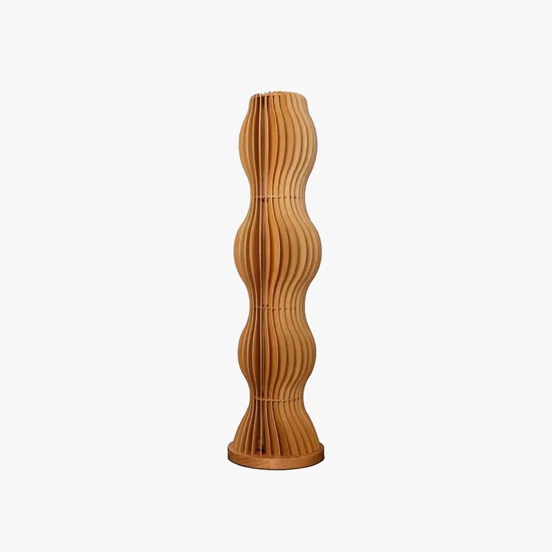 Muto Lampadaire Vague Moderne, Bois, Kaki, Salon