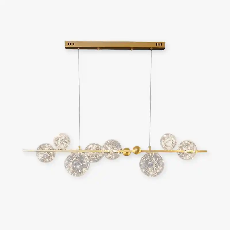 Valentina Suspension Boule Moderne, Métal\\/Verre, Doré\\/Noir, Salon