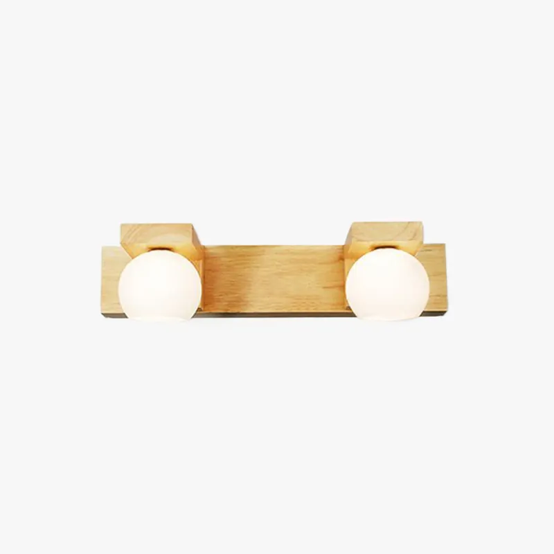 Muto Applique Murale Linéaire Moderen, Bois\\/Verre, Bûche, Salle de Bain