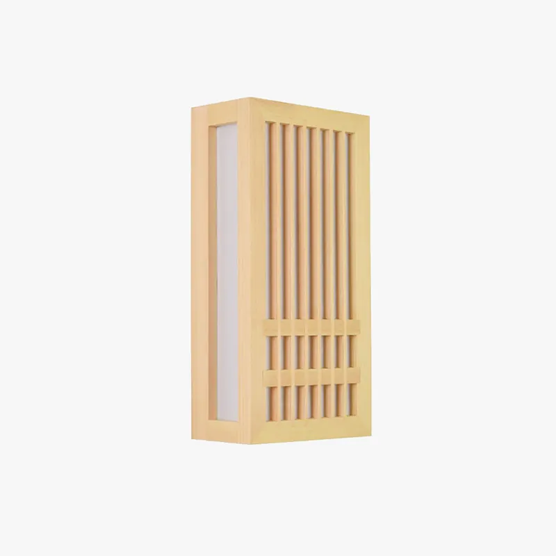Muto Applique Murale Rectangulaire Vintage Bois\\/Acrylique Bois Brut Chambre à Coucher\\/Salon
