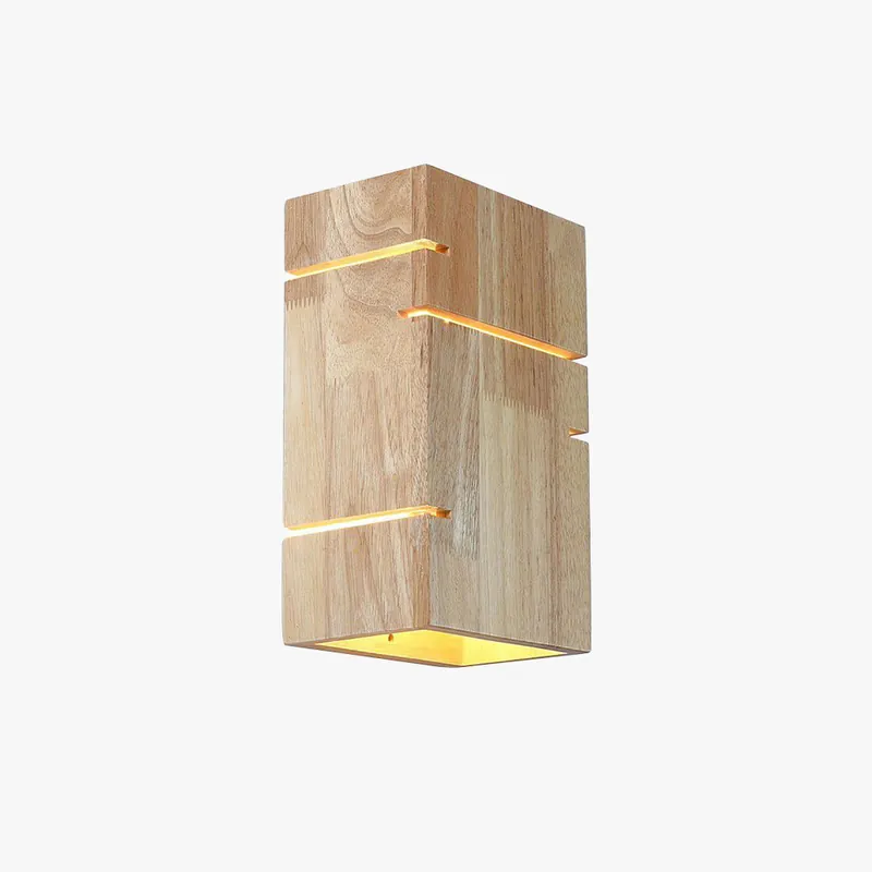 Muto Applique Murale Rectangulaire Moderne Simple LED Bois Brut Chambre à Coucher\\/Salon
