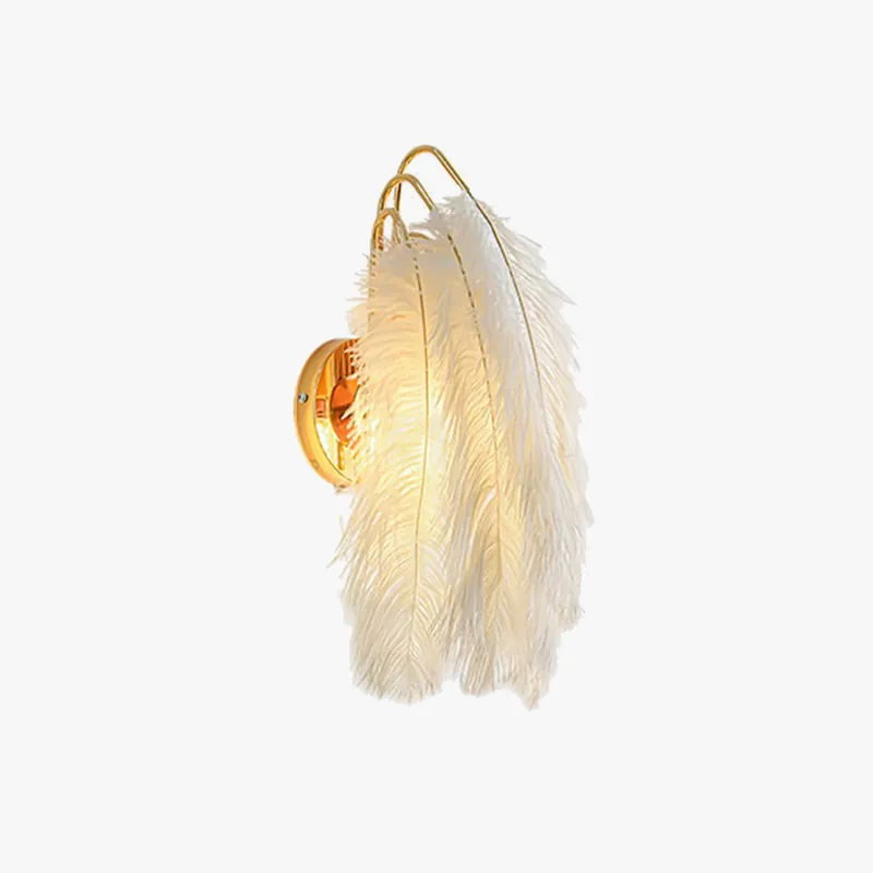 O'Moore Applique Murale Design LED Plume Moderne Métal Plume Blanc Chambre à Coucher\\/Salon