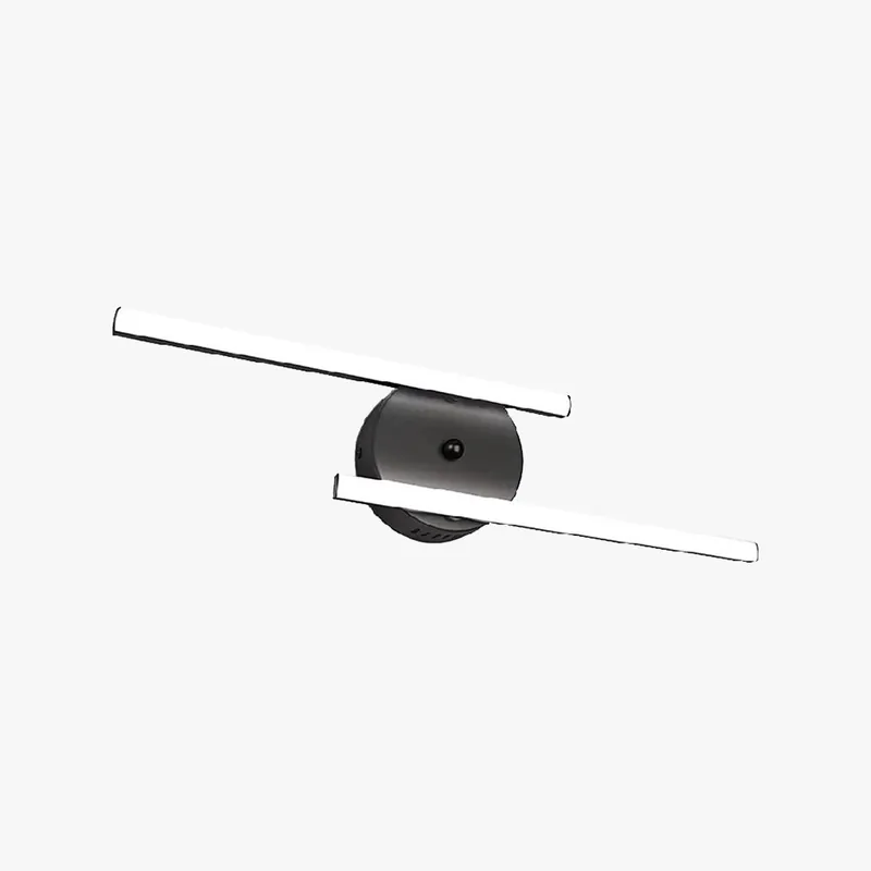 Ray Applique Murale à Miroir Design LED Linéaire Moderne Métal\\/Gel de Silice Noir\\/Argent Salle de Bain