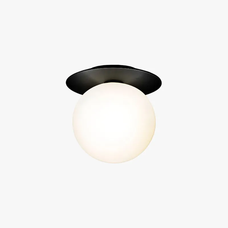 Valentina Applique Murale Globe Moderne Design LED Métal Verre Noir\\/Or Salle de Bain