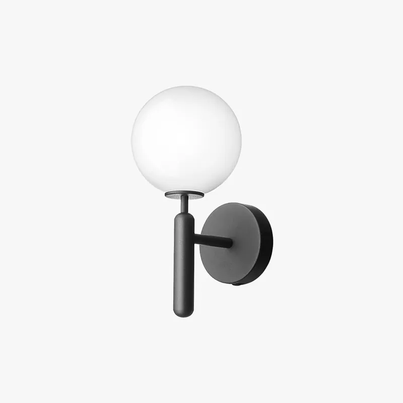 Valentina Applique Murale LED Boule Simple Moderne Métal\\/Verre Noir\\/Or Couloir\\/Chambre\\/Salon