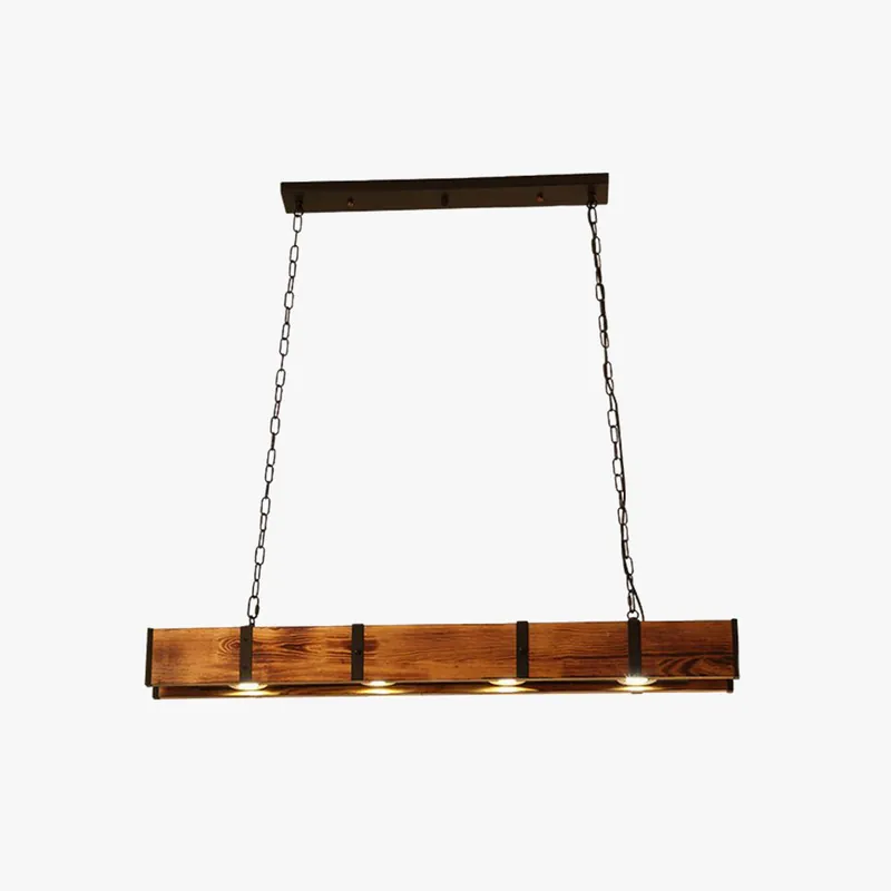 Silva Luminaires Suspensions Linéaire Vintage Industrielle Bois Marron Salon\\/Bar\\/Cuisine