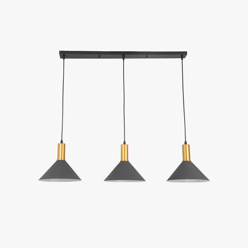 Arisha Suspension Luminaire 3 Lampes Design Italien Métal Verre Vert Grisâtre Salon\\/Salle à Manger