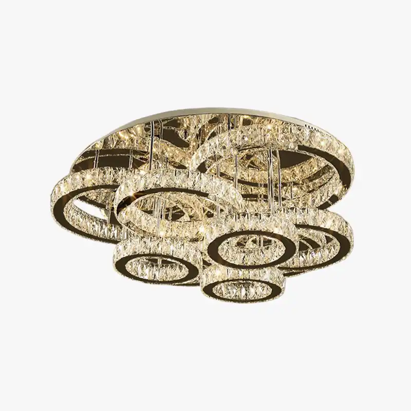 Kristy Design Italien LED Plafonnier Anneau Moderne Métal\\/Cristal Or Chambre à Coucher\\/Salle à Manger