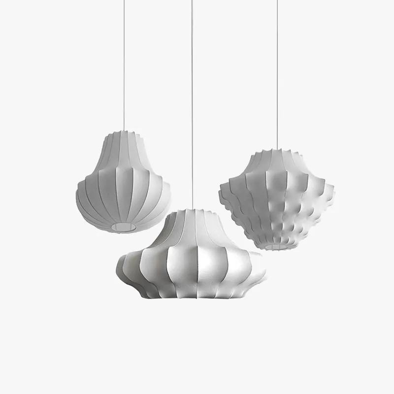 Ritta Design Italien Luminaires Suspensions Moderne Métal Soie Blanc Salle à Manger