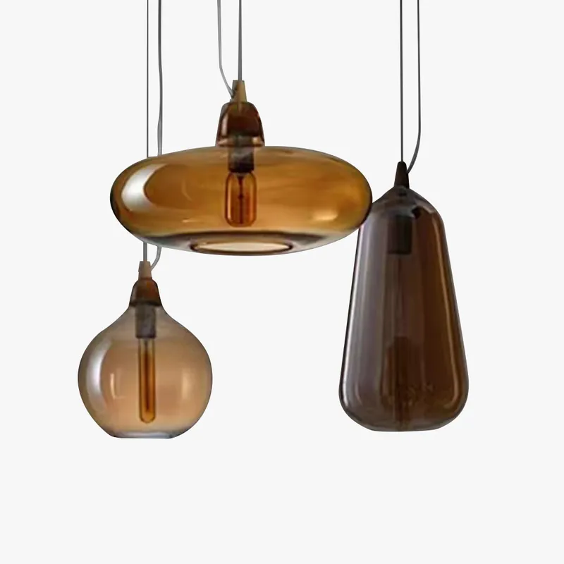 Valentina Luminaires Suspensions Dôme Moderne Métal\\/Verre Ambre Salon\\/Chambre à Coucher