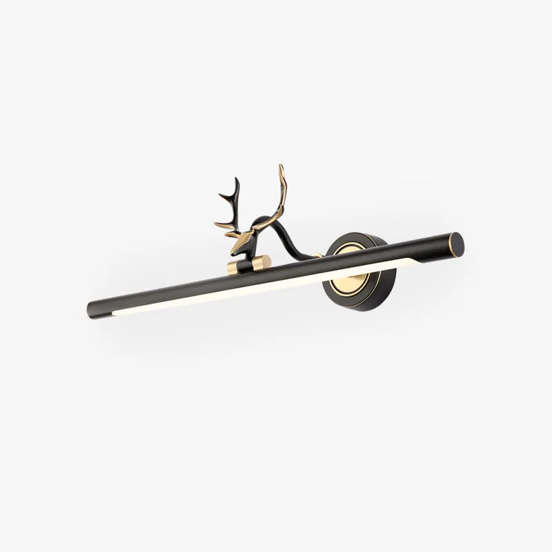 Arisha Design Italien LED Applique Murale Cerf Métal et Acrylique Noir Chambre\\/Salle de Bain