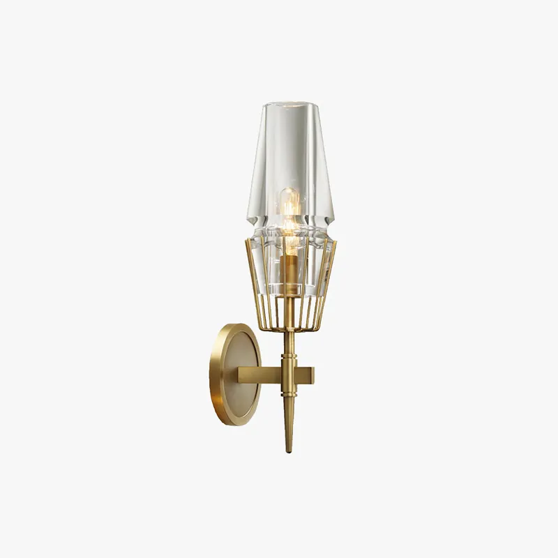 Arisha Design Italien LED Applique Murale Linéaire Vintage Métal\\/Verre Or Salon\\/Chambre
