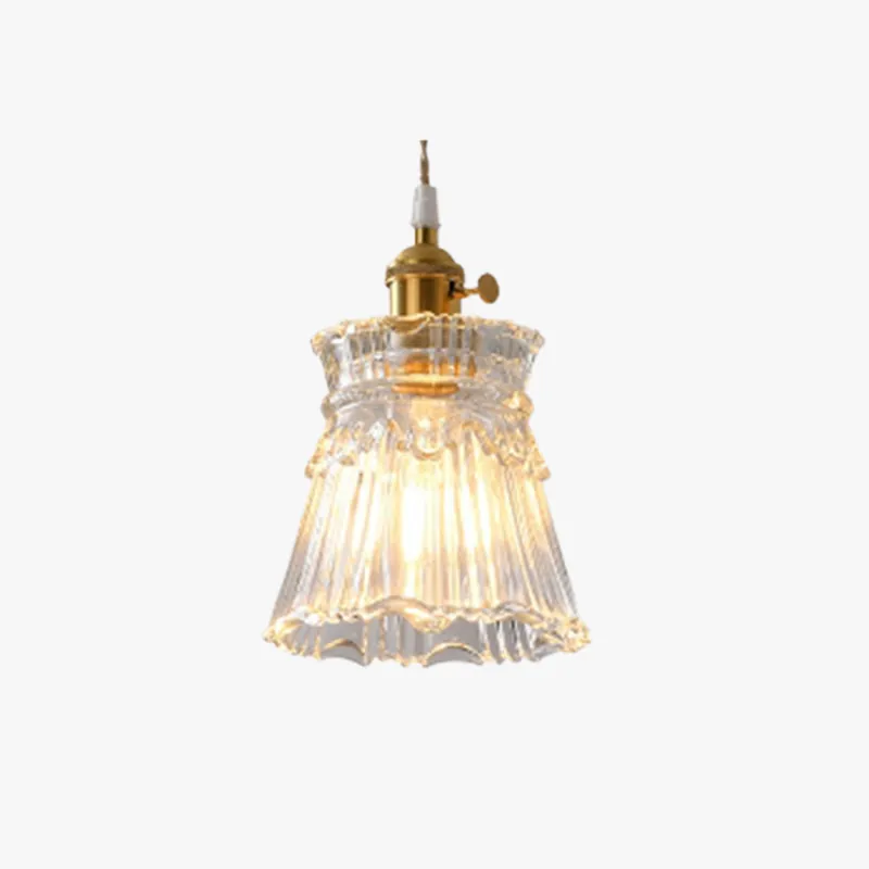 Valentina Luminaires Suspensions Art Deco Floral Vintage Métal\\/Verre Doré\\/Clair Salon\\/Chambre à Coucher
