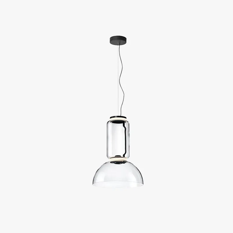 Valentina Luminaires Suspensions LED Cylindre Minimalisme Métal\\/Verre Transparent Salon\\/Chambre à Coucher