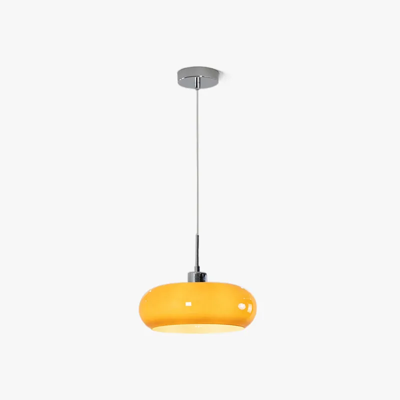 Valentina Suspension Dôme Moderne Verre, Blanc\\/Orange, Salle de Bain
