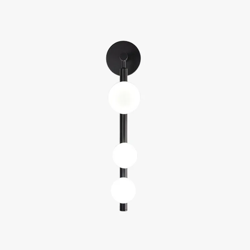 Valentina Applique Murale LED Sphérique Minimaliste Métal\\/Verre Or\\/Noir Salon\\/Chambre à Coucher