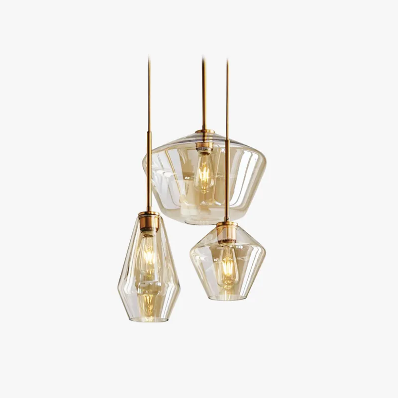 Valentina Suspension Moderne, Verre, Clair\\/Ambre, Chambre\\/Salle de Bain