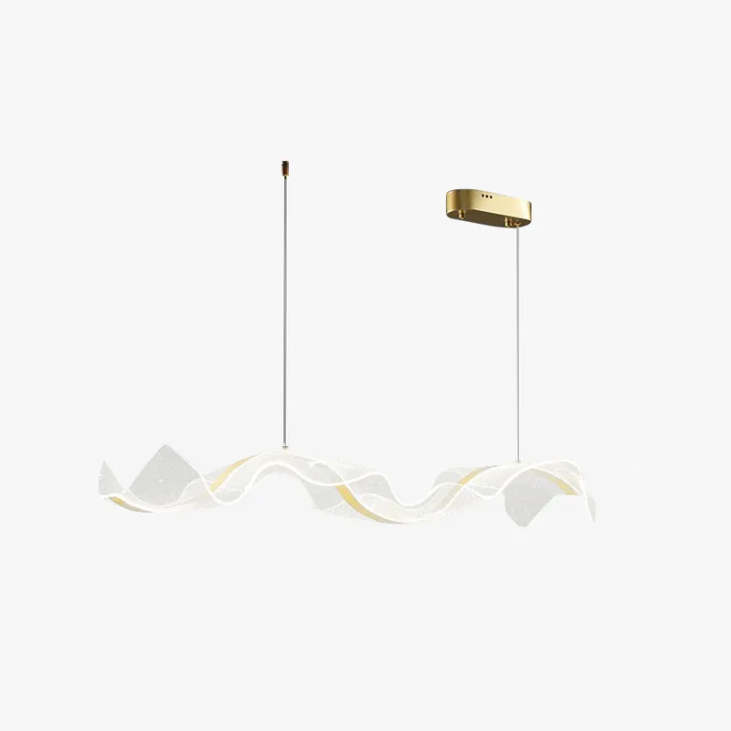 Kristy Luminaires Suspensions Vague Moderne Métal\\/Acrylique Blanc\\/Doré Salon