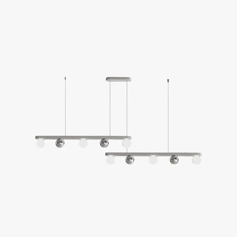 Valentina Suspension Linéaire Moderne Métal\\/Acrylique Blanc\\/Argent Chambre à Coucher