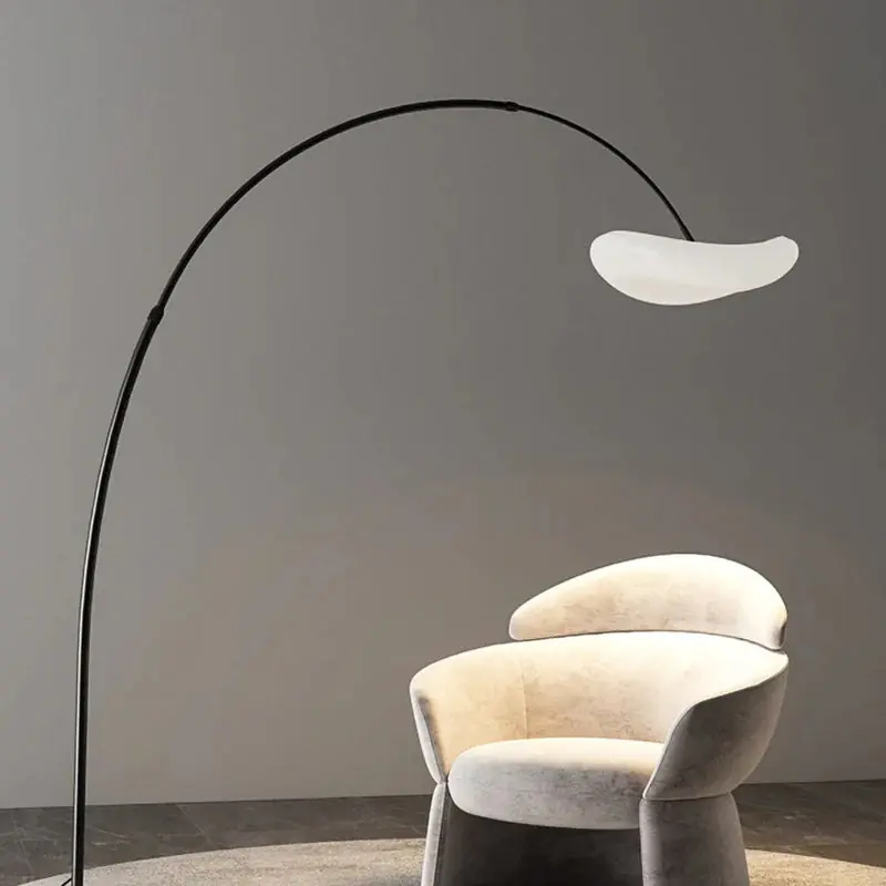 Aria Design Lampadaire Arc Simple Métal Blanc\\/Noir Salon