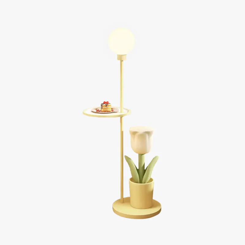 Arisha Design Lampadaire Tulipe Moderne Métal Rose\\/Jaune\\/Violet Salon