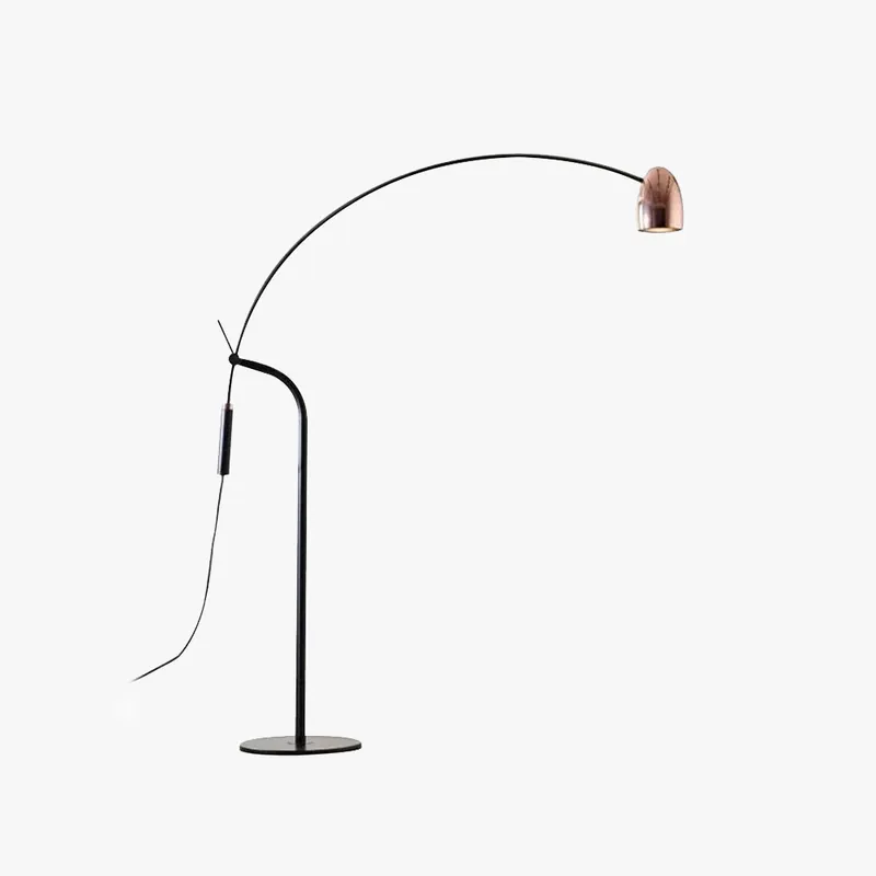 Arisha Design Simple Lampadaire Arc Minimaliste Métal Or Rose Salon