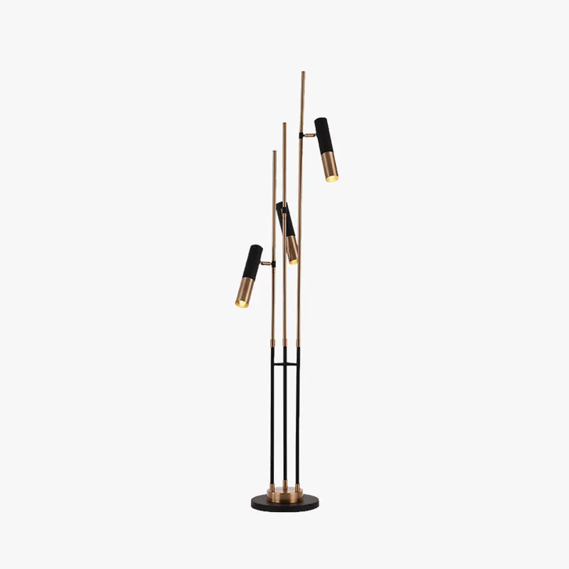 Mira Design Moderne Lampadaire Linéaire Métal Noir\\/Or Salon Simple