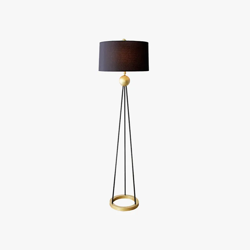 Mira Design Lampadaire Tripod Simple Tissu\\/Métal Noir Salon\\/Bureau