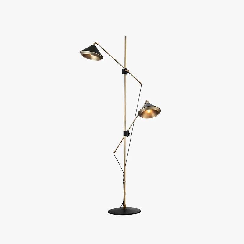 Arisha Design Lampadaire Dôme Vintage Métal Noir\\/Laiton Salon\\/Chambre